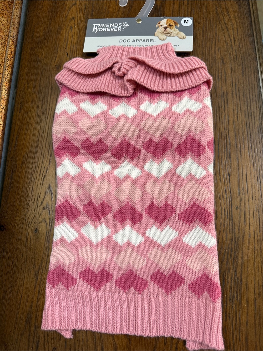 Forever friends Dog Heart Knit Sweater. Size M.